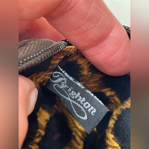 Brighton Women’s Black and Brown Heart Accent Leather Coin‎ Mini Wallet - Picture 4 of 5